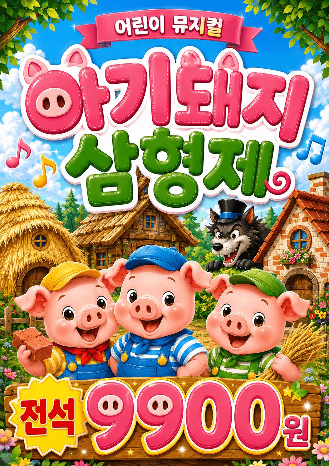 아기돼지 삼형제 [목포] 뮤지컬 포스터
