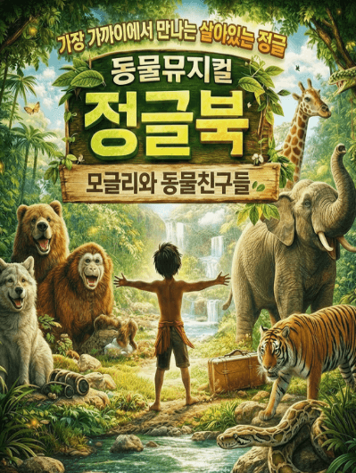 정글북: 모글리와 동물 친구들 [거제] 뮤지컬 포스터