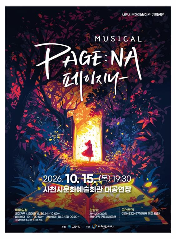 페이지나 [사천] 뮤지컬 포스터